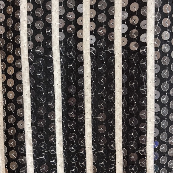 Oscar De La Renta silk, striped sequin pants - Picture 2 of 5